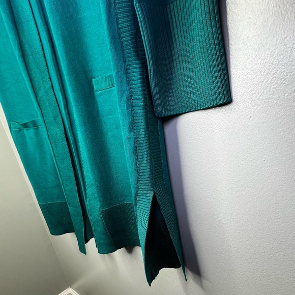 Chico's Cardigan Sweater - Green Longline Open Front (Size M) - Picture 10 of 17